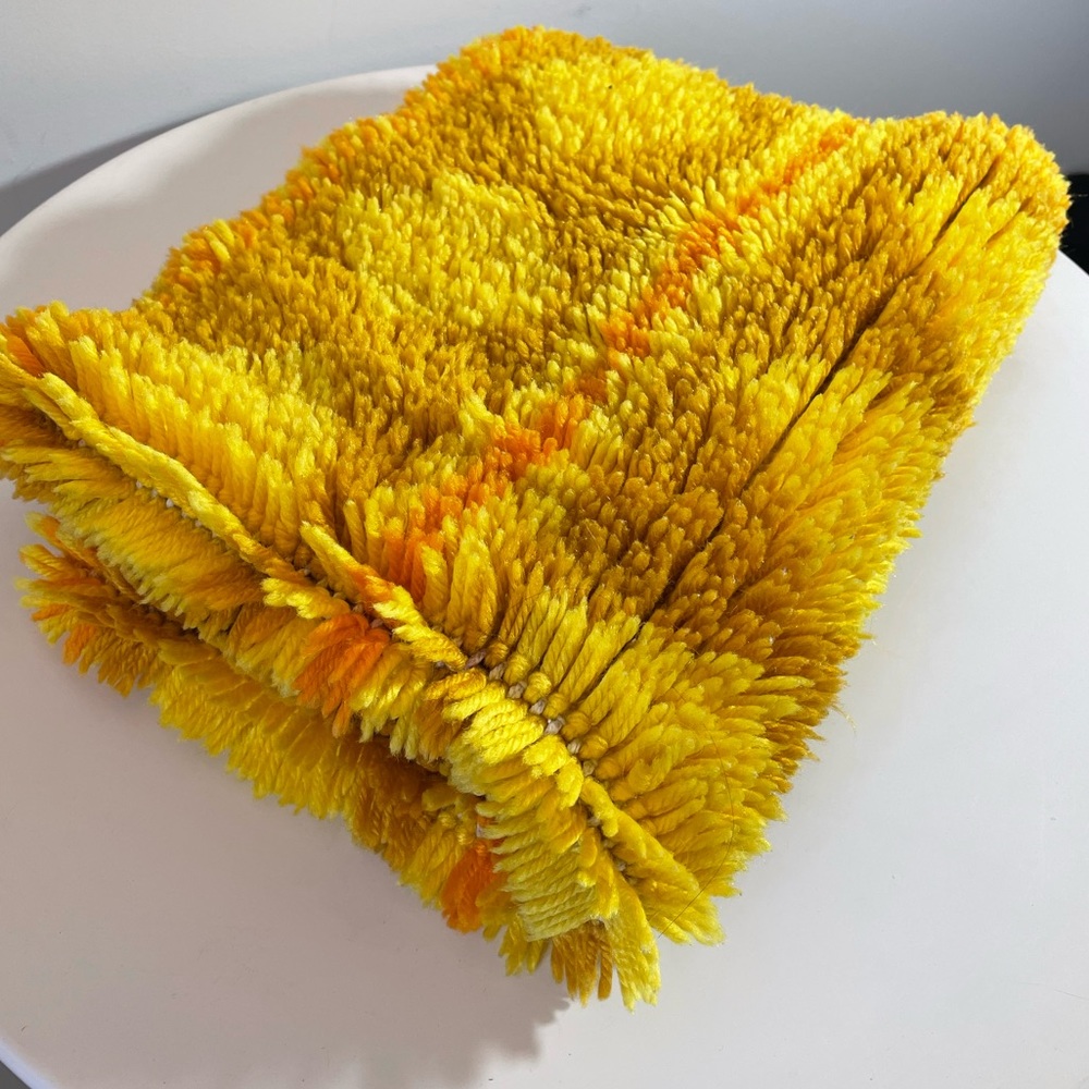 Vintage shag diamond retro rug mid century modern